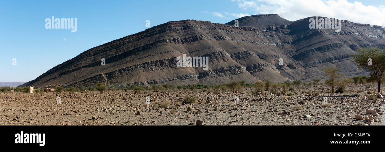 Vue panoramique sur les formations géologiques du Haut Atlas et Anti Atlas Mountains Banque D'Images