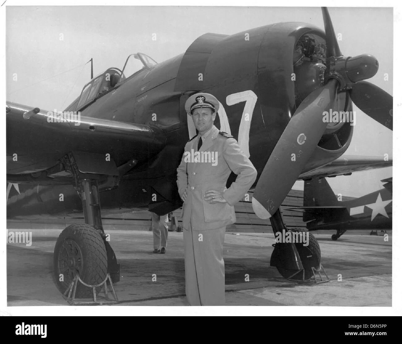 Le Grumman F6F Hellcat était un avion de chasse à porte-avions dominant utilisé par la marine américaine pendant la seconde Guerre mondiale, connu pour son succès au combat sur le théâtre du Pacifique. Banque D'Images