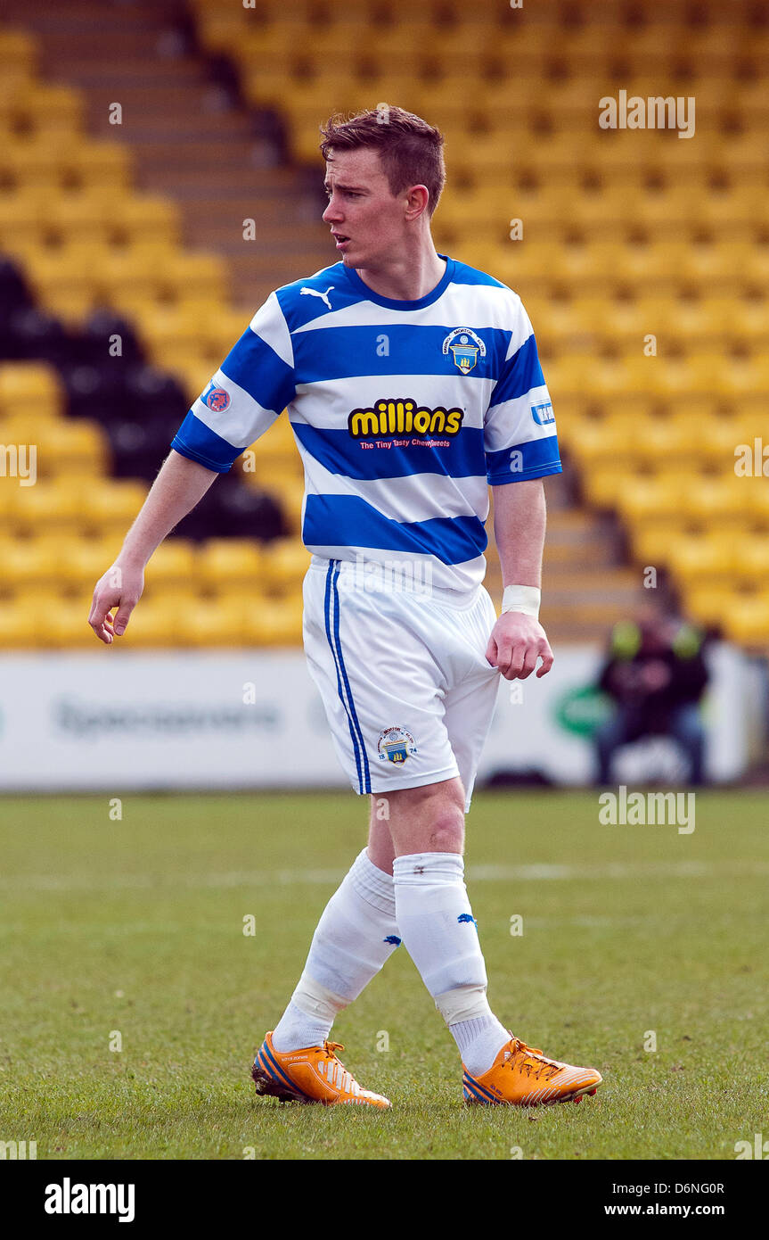 Livingston, Ecosse, Royaume-Uni. Samedi 20 avril 2013. Archie Campbell au cours de la v Livingston Morton, SFL Div 1 Jeu, Braidwood Motor Company Stadium. Crédit : Colin Lunn / Alamy Live News Banque D'Images