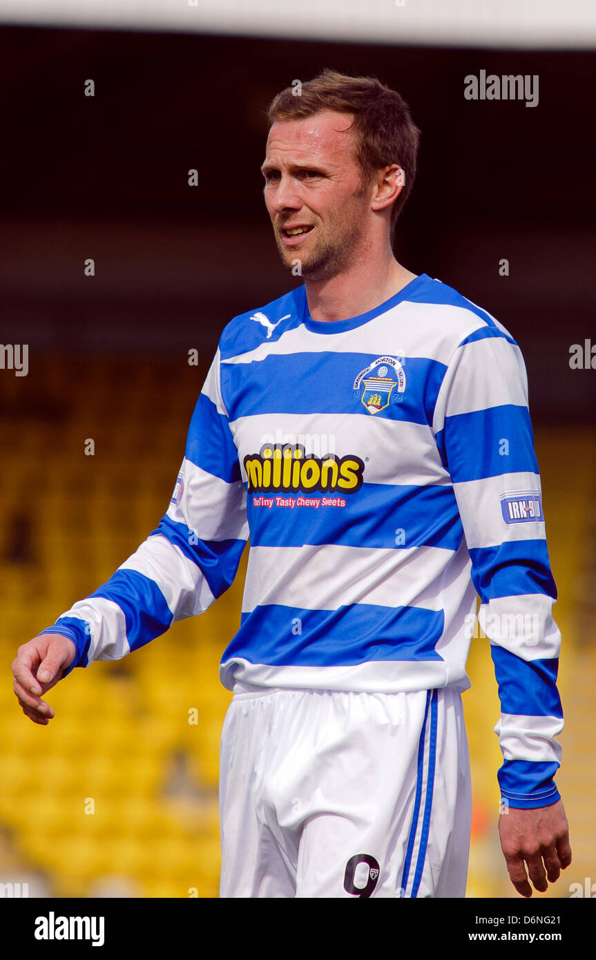 Livingston, Ecosse, Royaume-Uni. Samedi 20 avril 2013. Colin McMenamin durant la Livingston v Morton, SFL Div 1 Jeu, Braidwood Motor Company Stadium. Crédit : Colin Lunn / Alamy Live News Banque D'Images