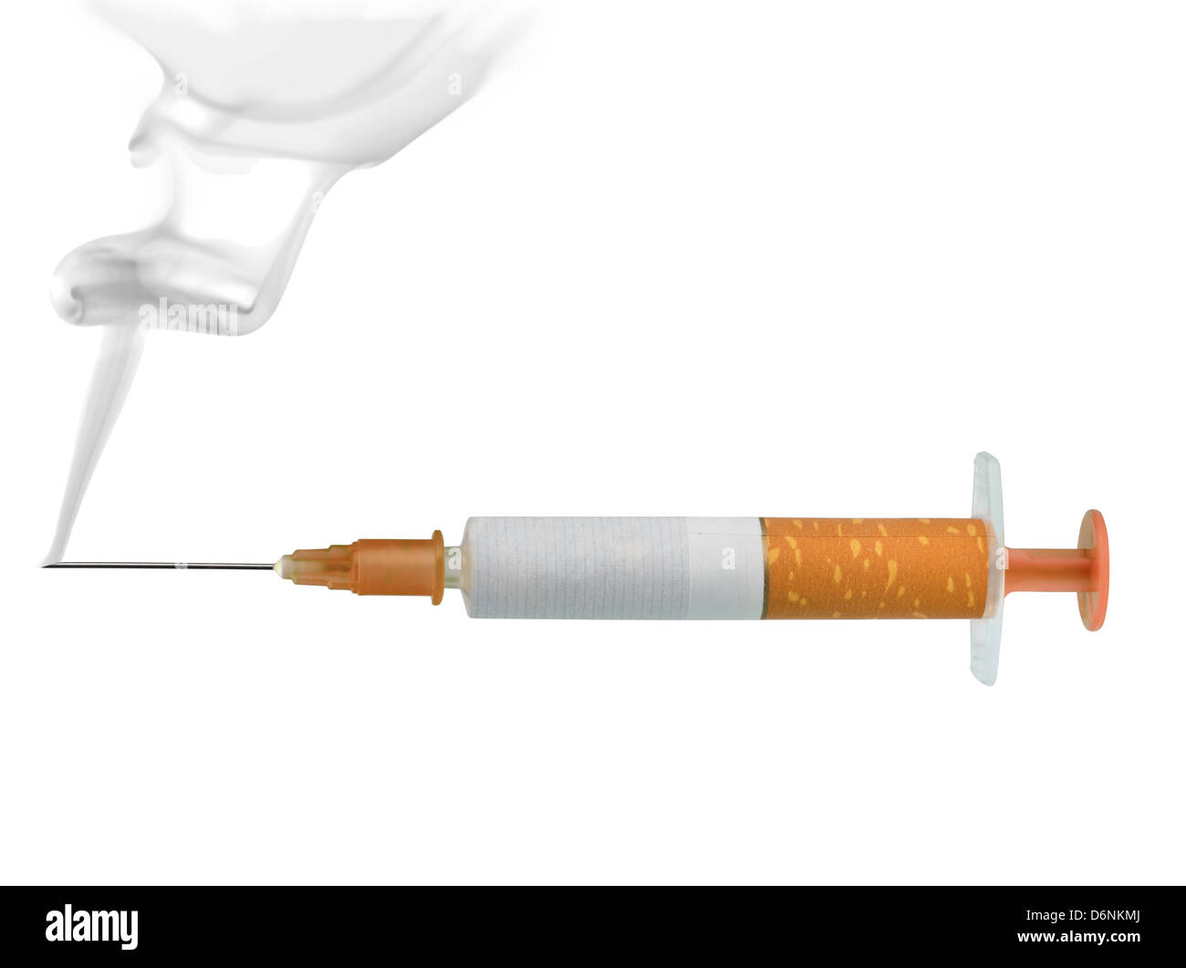 Seringue  la cigarette, la notion de dpendance  la nicotine, isolated on  white Photo Stock - Alamy