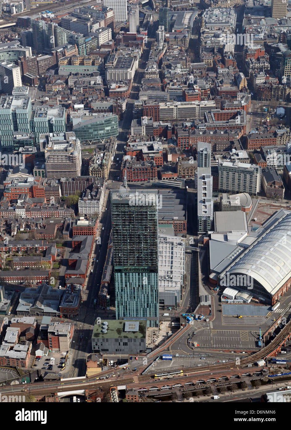 Vue aérienne de la Beetham Tower et G-Mex Manchester Banque D'Images
