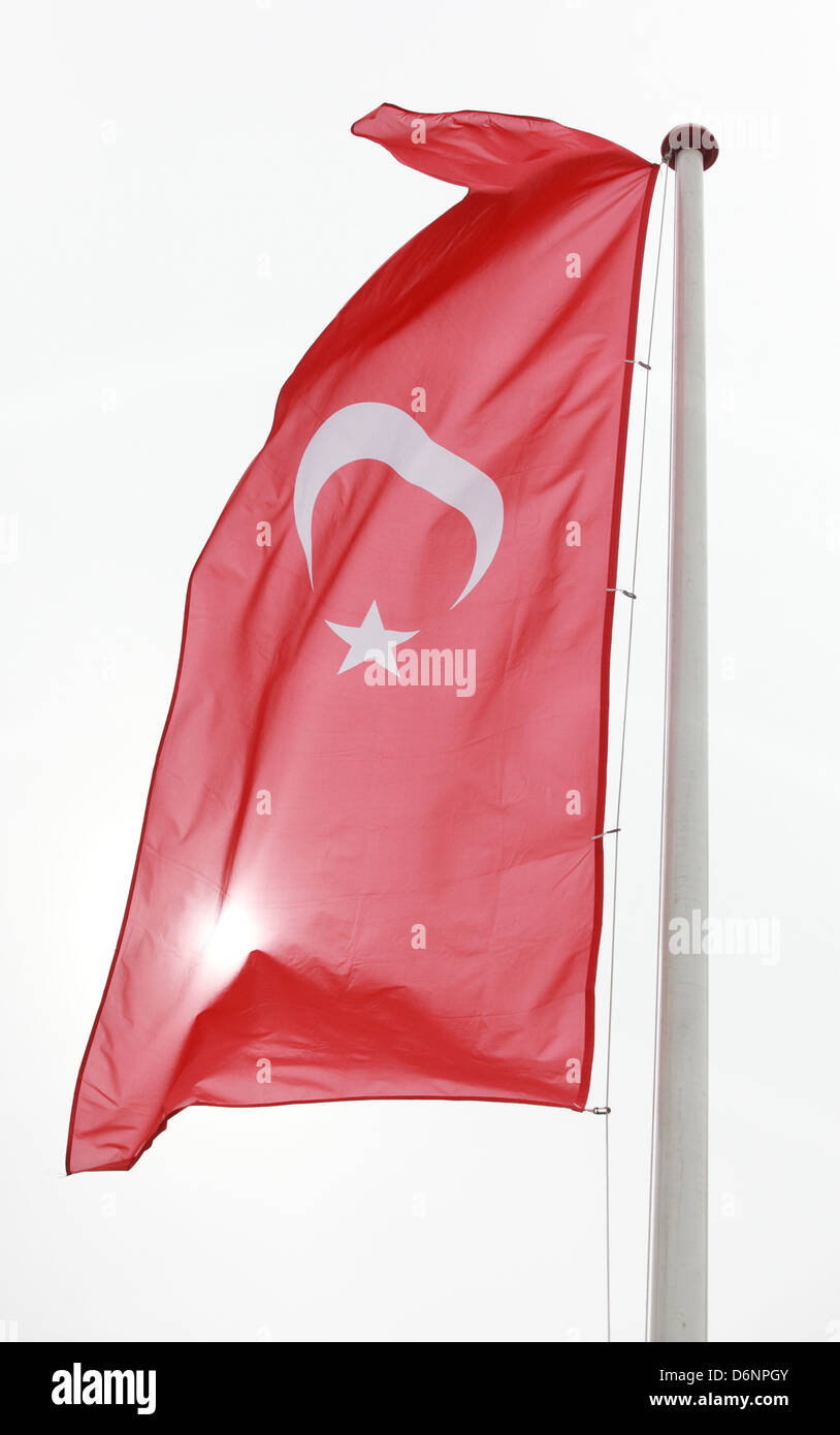 Schönefeld, Allemagne, drapeau de la Turquie Banque D'Images
