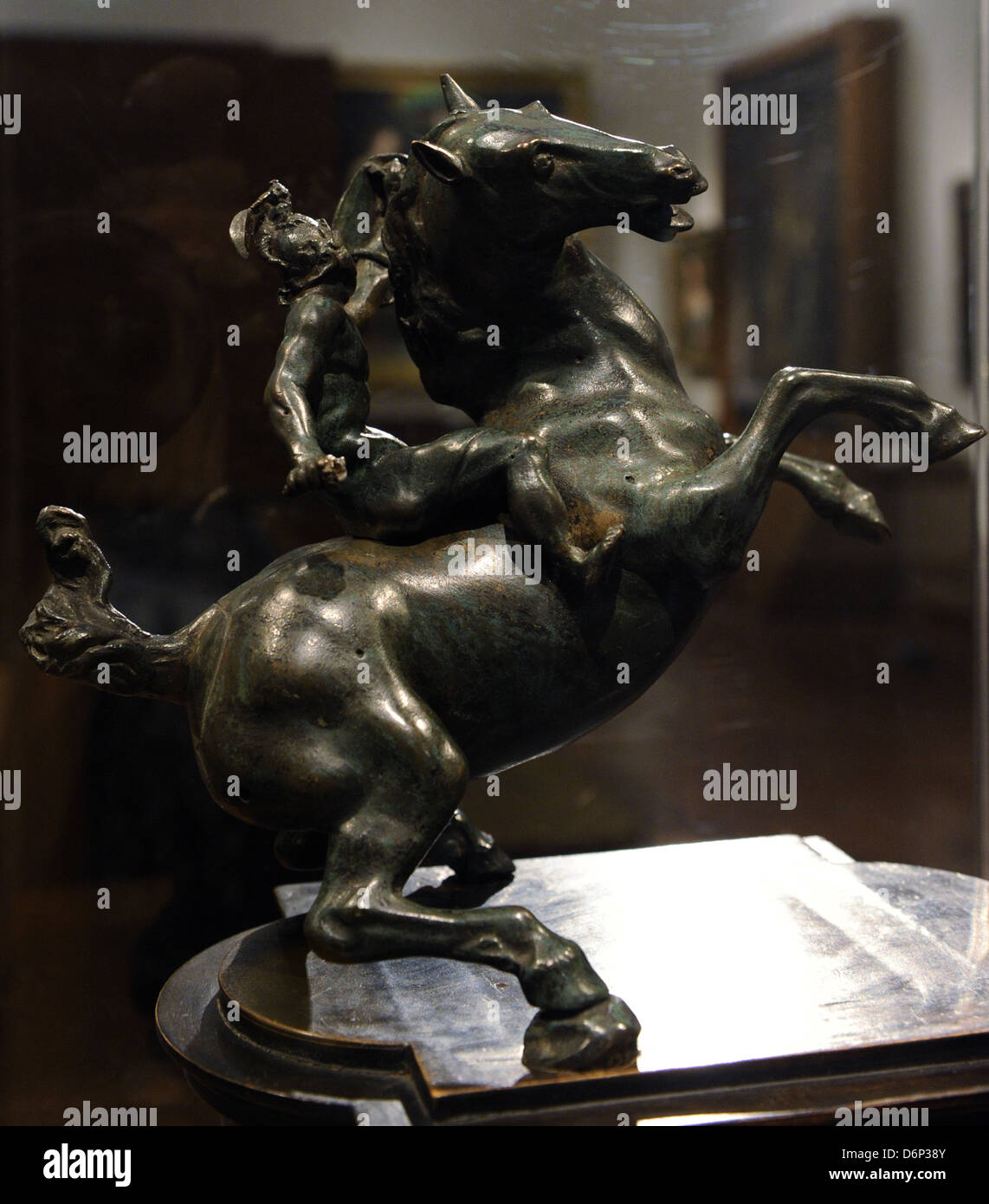 Le cheval d'élevage et de guerriers à cheval. 16e siècle. Le bronze. Attribué à Léonard de Vinci (1452-1519). Banque D'Images