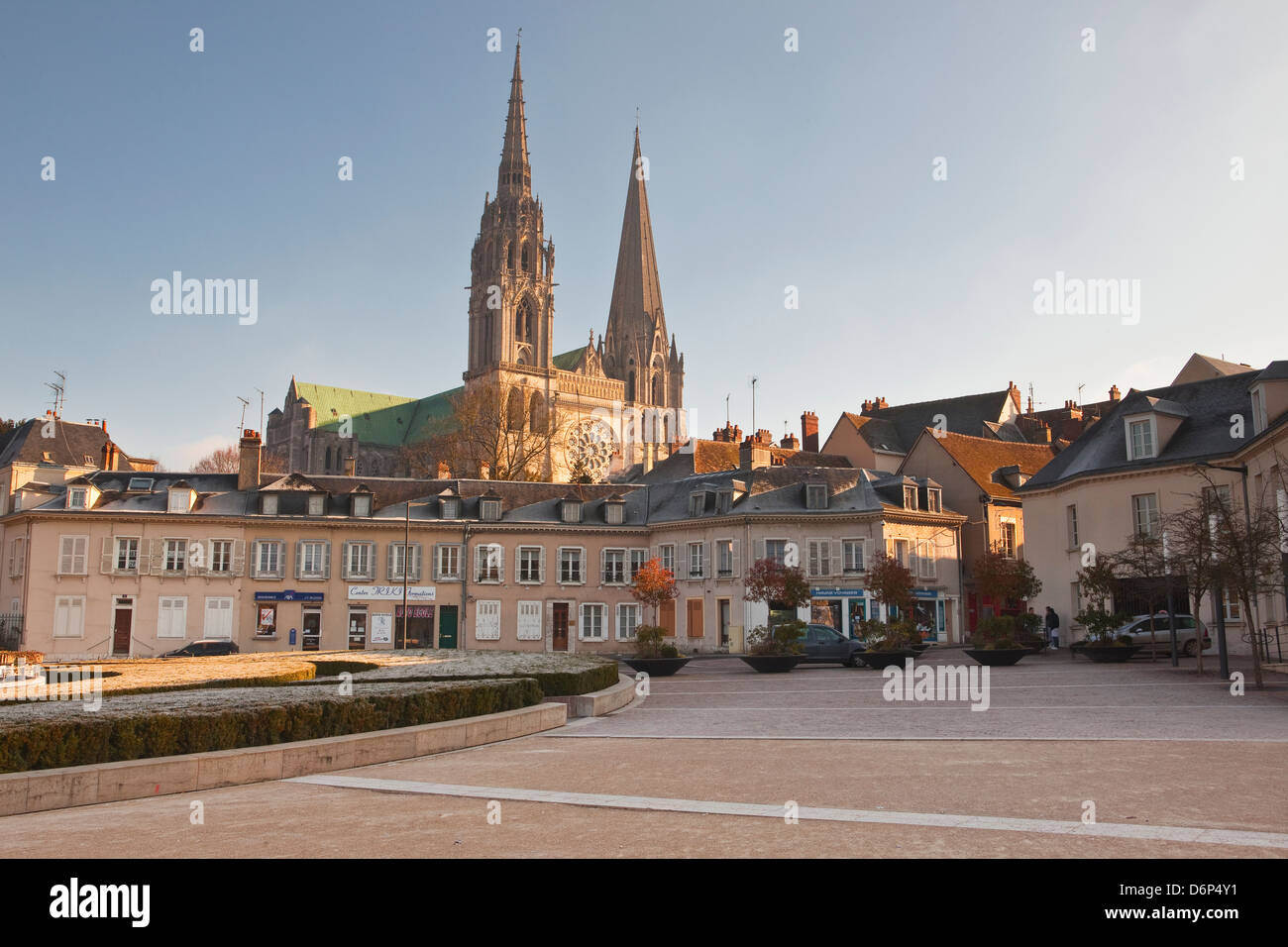 Le quartier gothique de la cathédrale de Chartres, l'UNESCO World Heritage Site, Chartres, Eure-et-Loir, Centre, France, Europe Banque D'Images