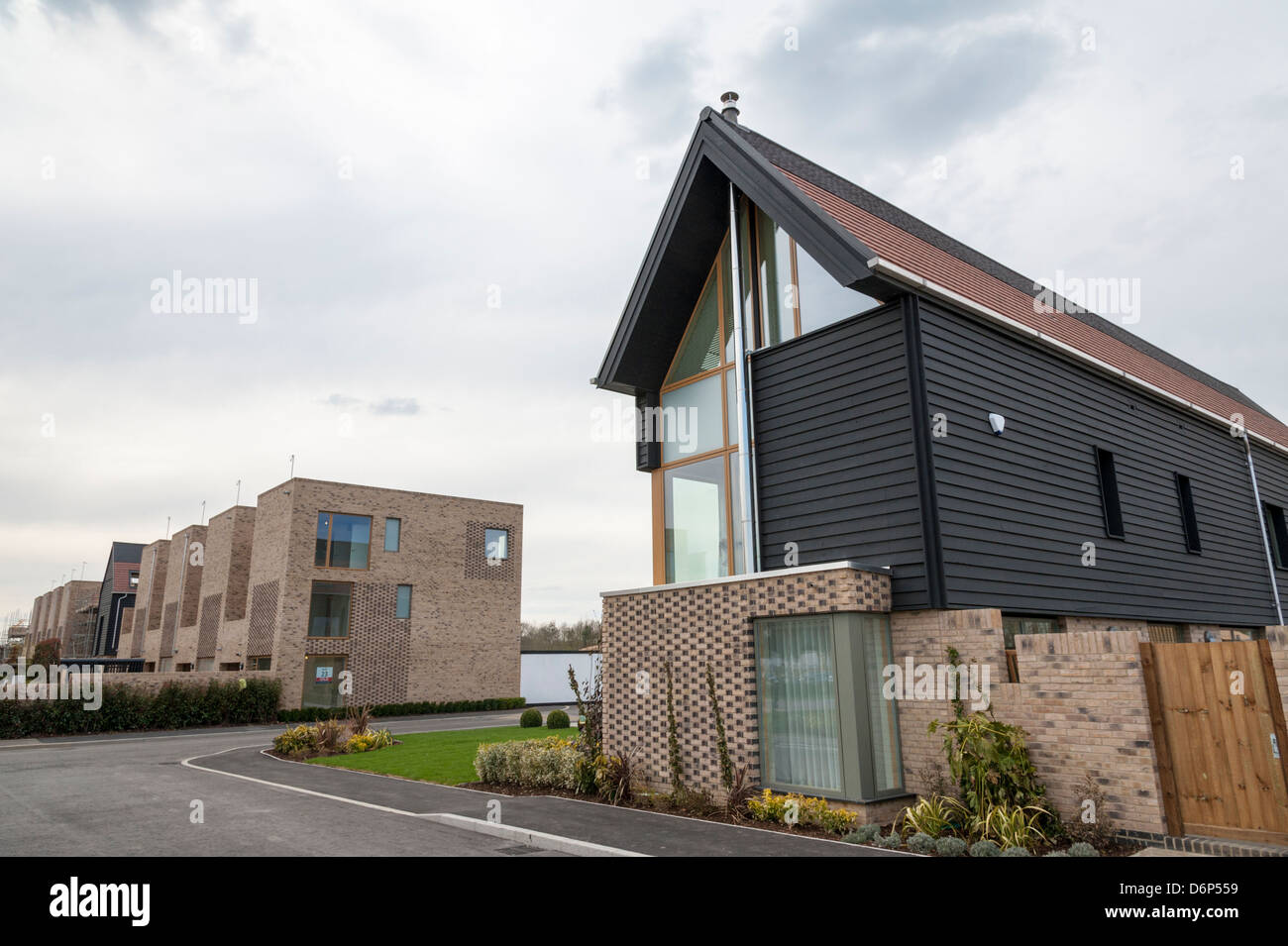 Développement de nouveaux logements à un Kneighton Trumpington Cambridge UK Banque D'Images