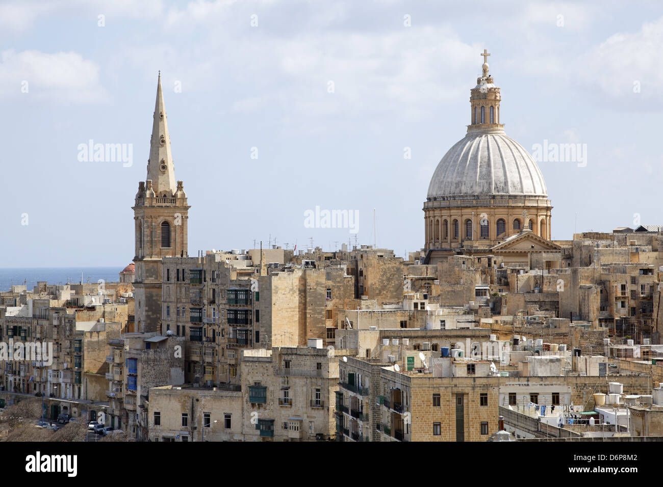Malte, La Valette, l'UNESCO, la tour de la cathédrale anglicane St Paul