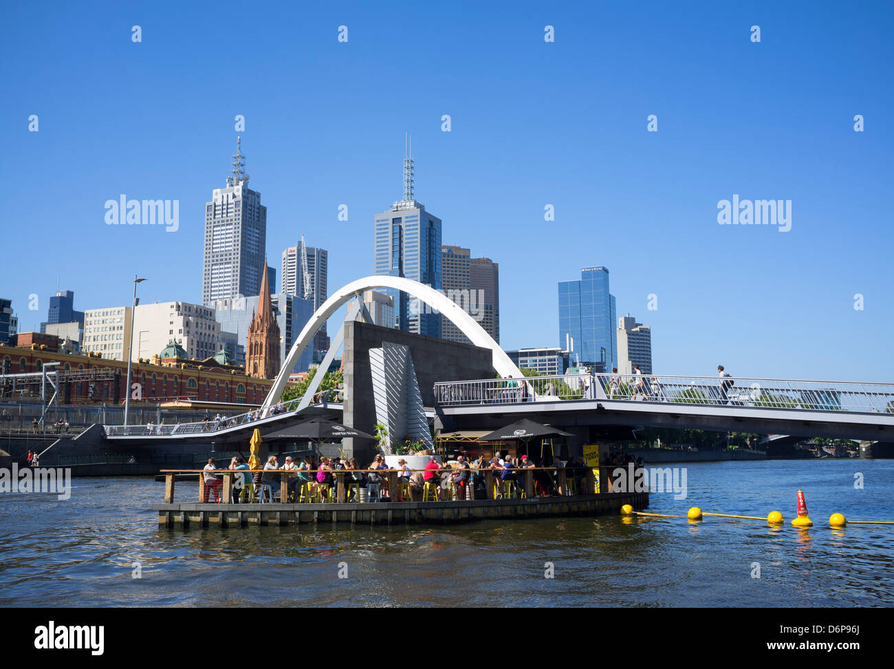 Bar situé sur l'île d'ions Ponyfish Yarra River dans le centre de Melbourne, Australie Banque D'Images