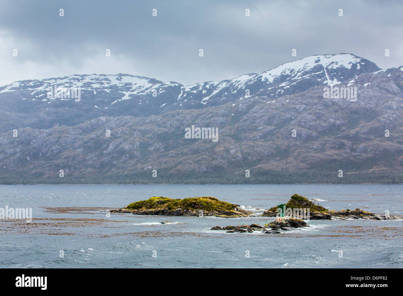 Aide à la navigation dans le détroit de Magellan, la Patagonie, le Chili, l'Amérique du Sud Banque D'Images