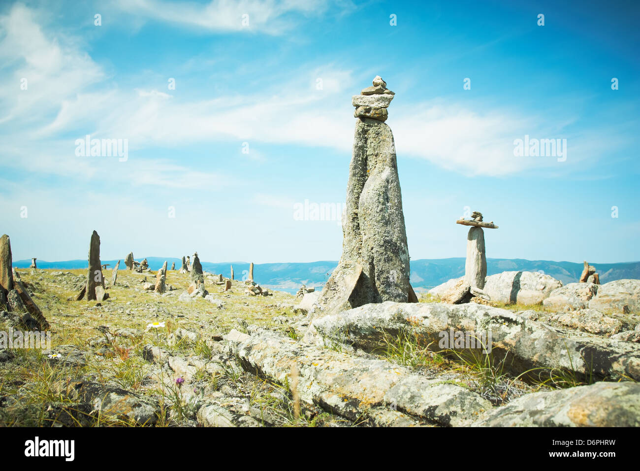 Pierres de paysage lac Baikal Banque D'Images