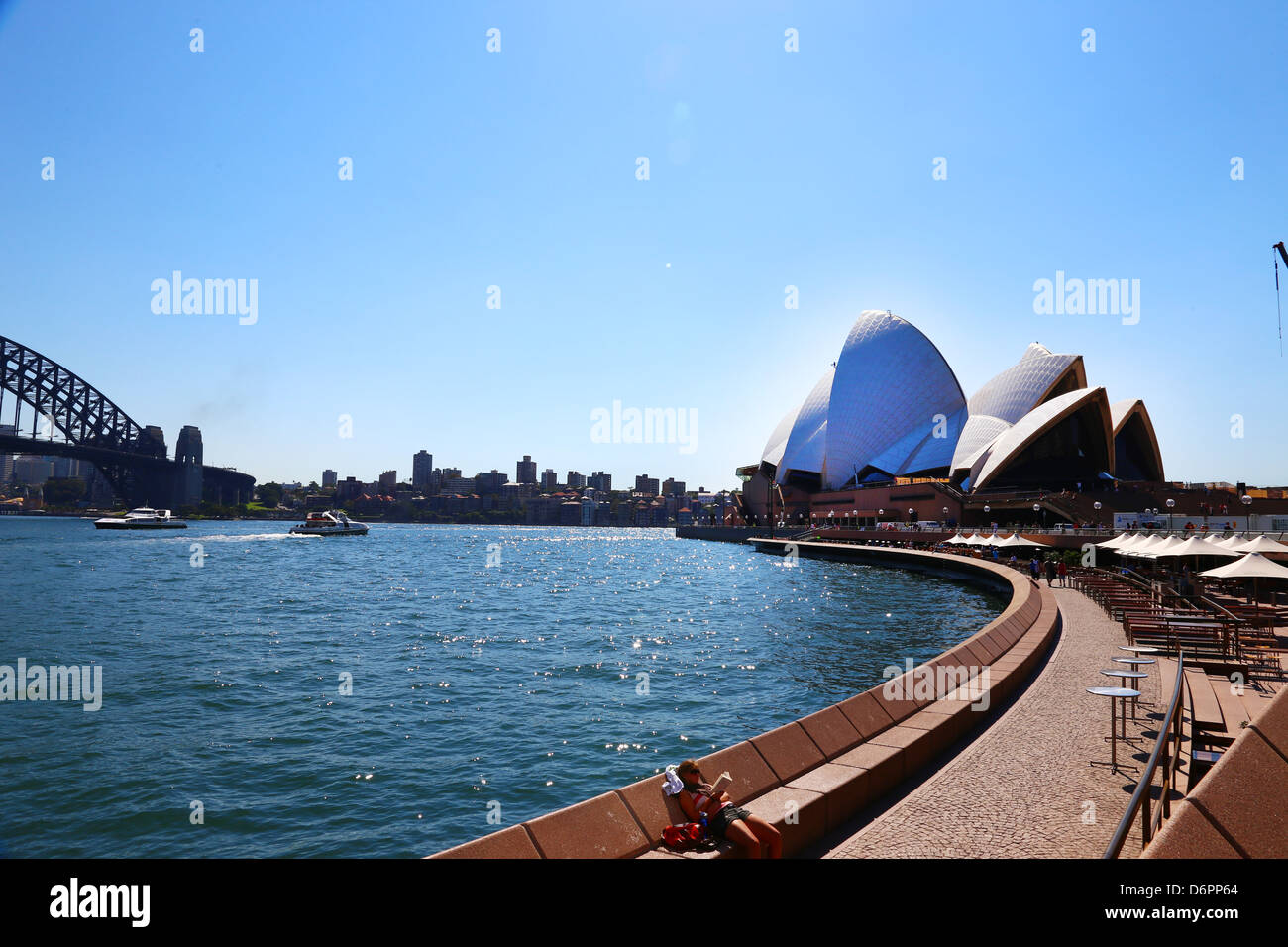 L'Opéra de Sydney, Sydney Harbour Bridge, Sydney, Australie,Bay Banque D'Images