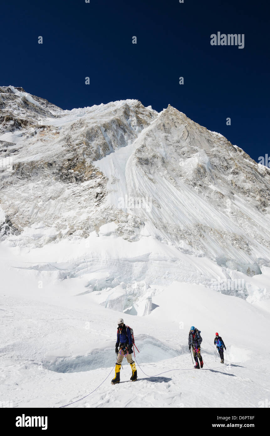 L'Asie, Népal, Himalaya, parc national de Sagarmatha, Solu Khumbu Everest Région, site de l'Unesco, Nuptse camp 1 (6500m) sur le mont Everest Banque D'Images