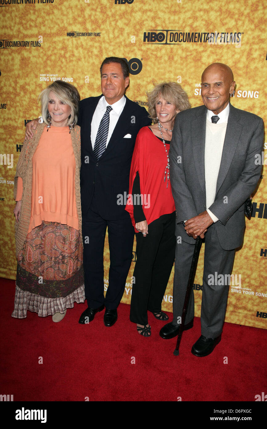 Le président, HBO Films Documentaires, Sheila Nevins, co-président de HBO, Richard Peppler, Pamela Belafonte, Harry Belafonte Banque D'Images