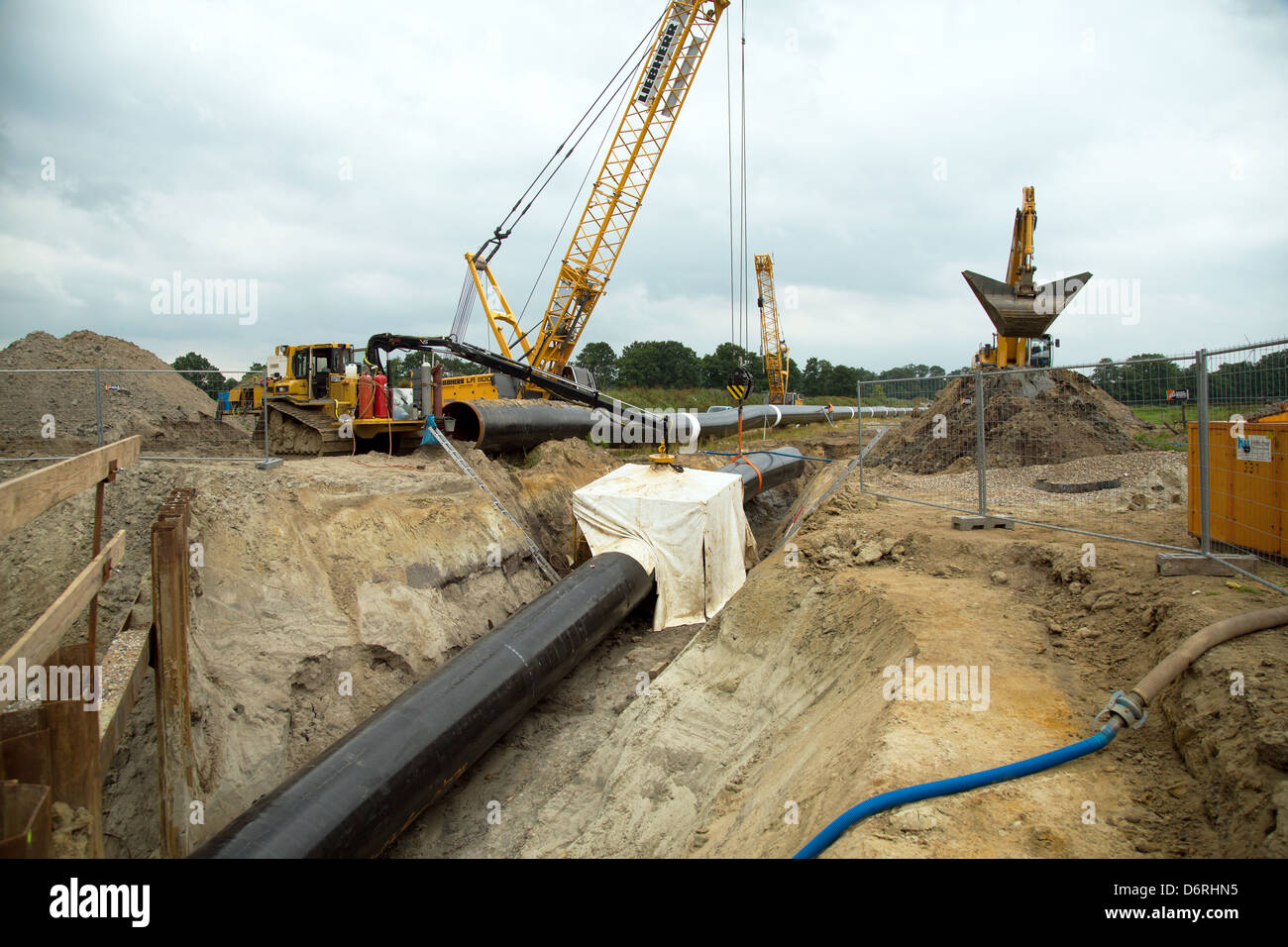 Hamersen, Allemagne, la construction de gazoduc nord-européen (NEL) Banque D'Images