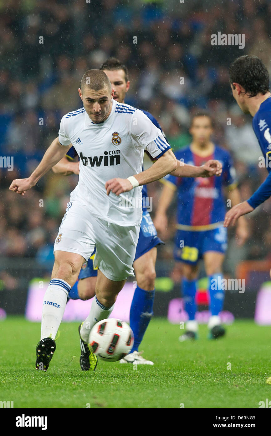 Karim Benzema La Liga match entre le Real Madrid et Levante tenu au Bernabeu. Le Real Madrid a remporté le match 2-0 Madrid, Espagne - Banque D'Images