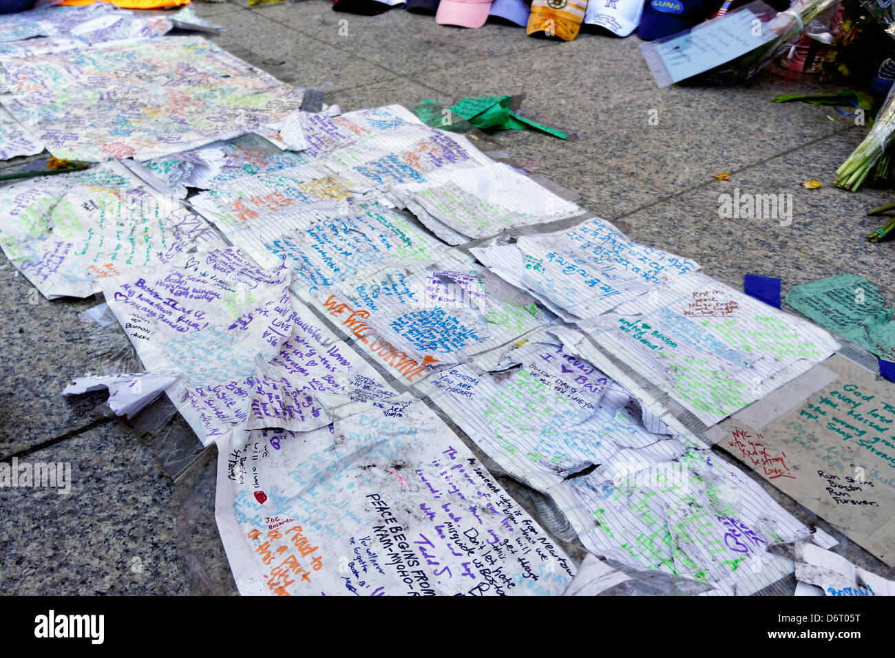 Lettres à l'attentat de Boston memorial Banque D'Images