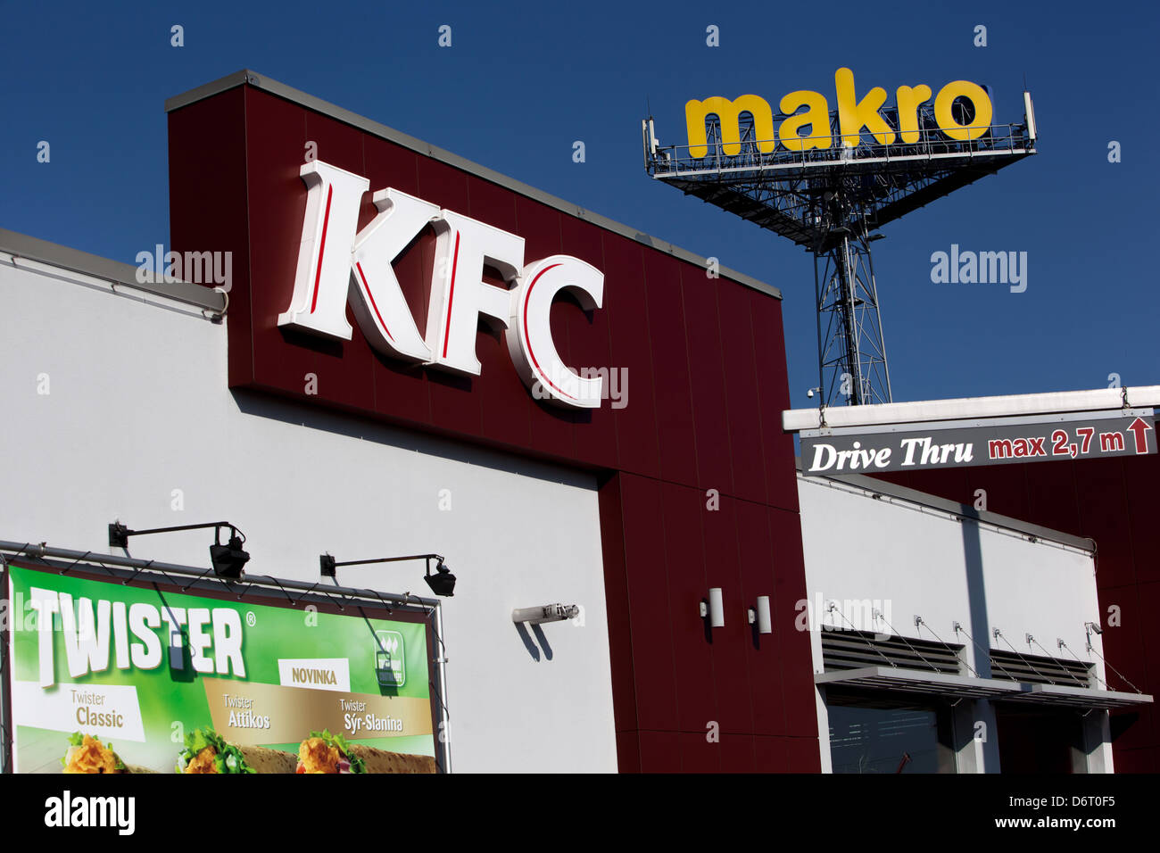 Logo KFC Makro Prague Praha République Tchèque Banque D'Images