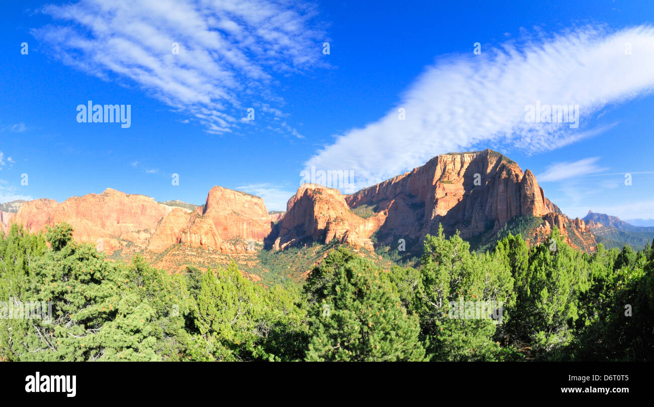 Vue panoramique de vista, Kolob Canyons Zion National Park Banque D'Images