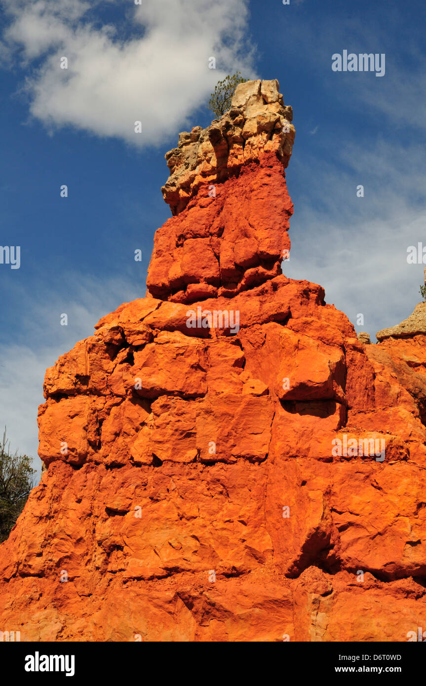 Les couches de grès sédimentaires de différentes couleurs dans Red Canyon, Utah, montrent l'effet de divers taux d'érosion Banque D'Images
