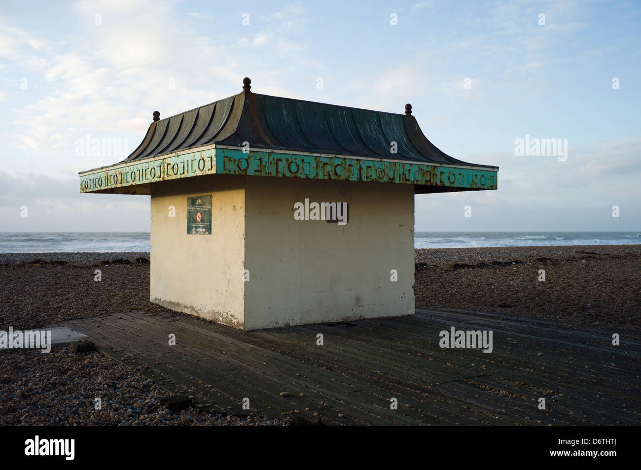 Cabane de stockage, la plage de Brighton, UK Banque D'Images