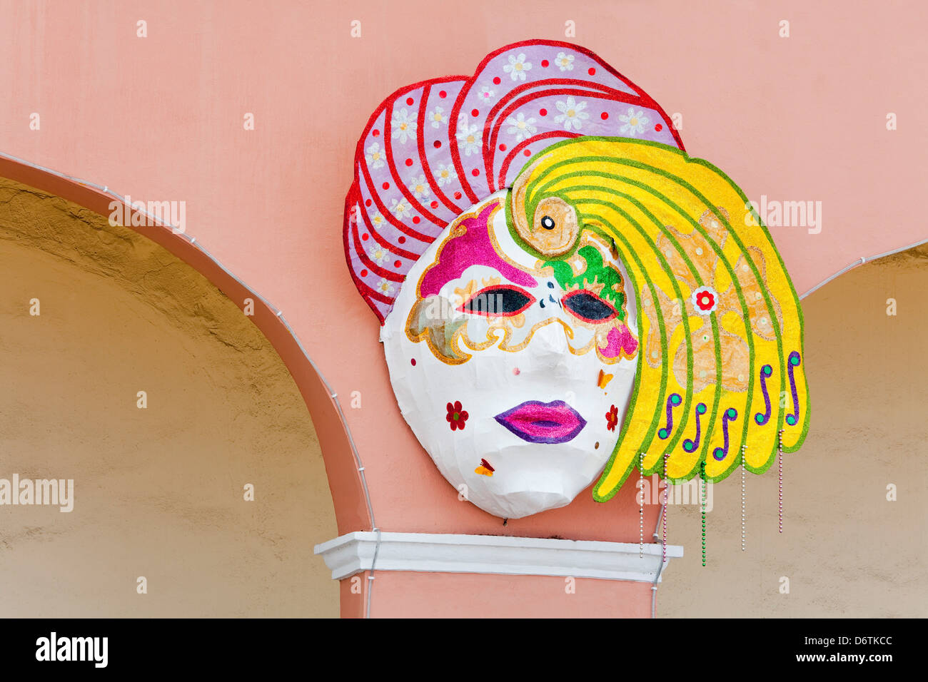 Masque de Mardi Gras sur l'île de Cozumel, Quintana Roo, Musée de la péninsule du Yucatan, Mexique Banque D'Images