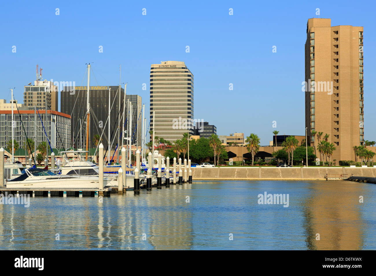 Gratte-ciel au bord de l'eau, Corpus Christi, Texas, États-Unis Banque D'Images