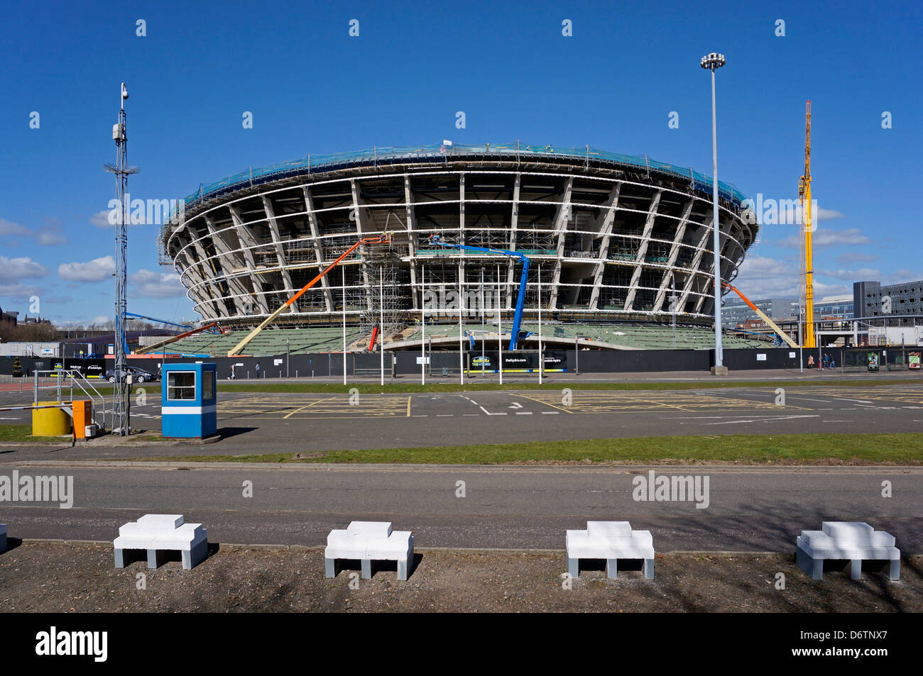La construction progresse sur la nouvelle scène national écossais (l'hydroélectricité) à la SECC à Glasgow en Écosse Banque D'Images