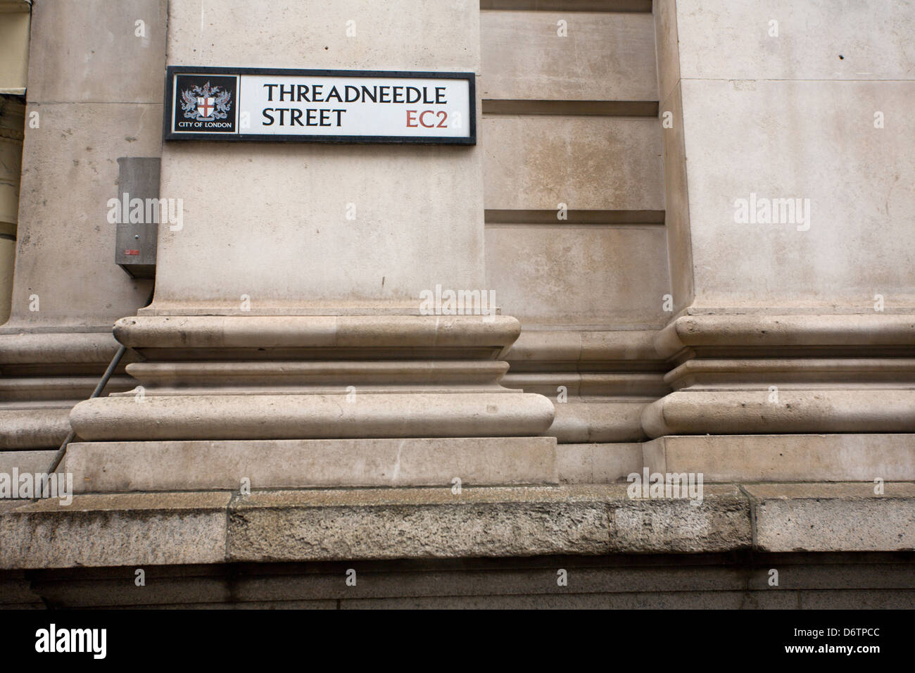 Threadneedle Street ec2 street sign Banque D'Images