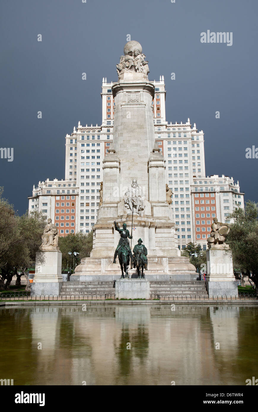 Madrid - monument Cervantes Banque D'Images