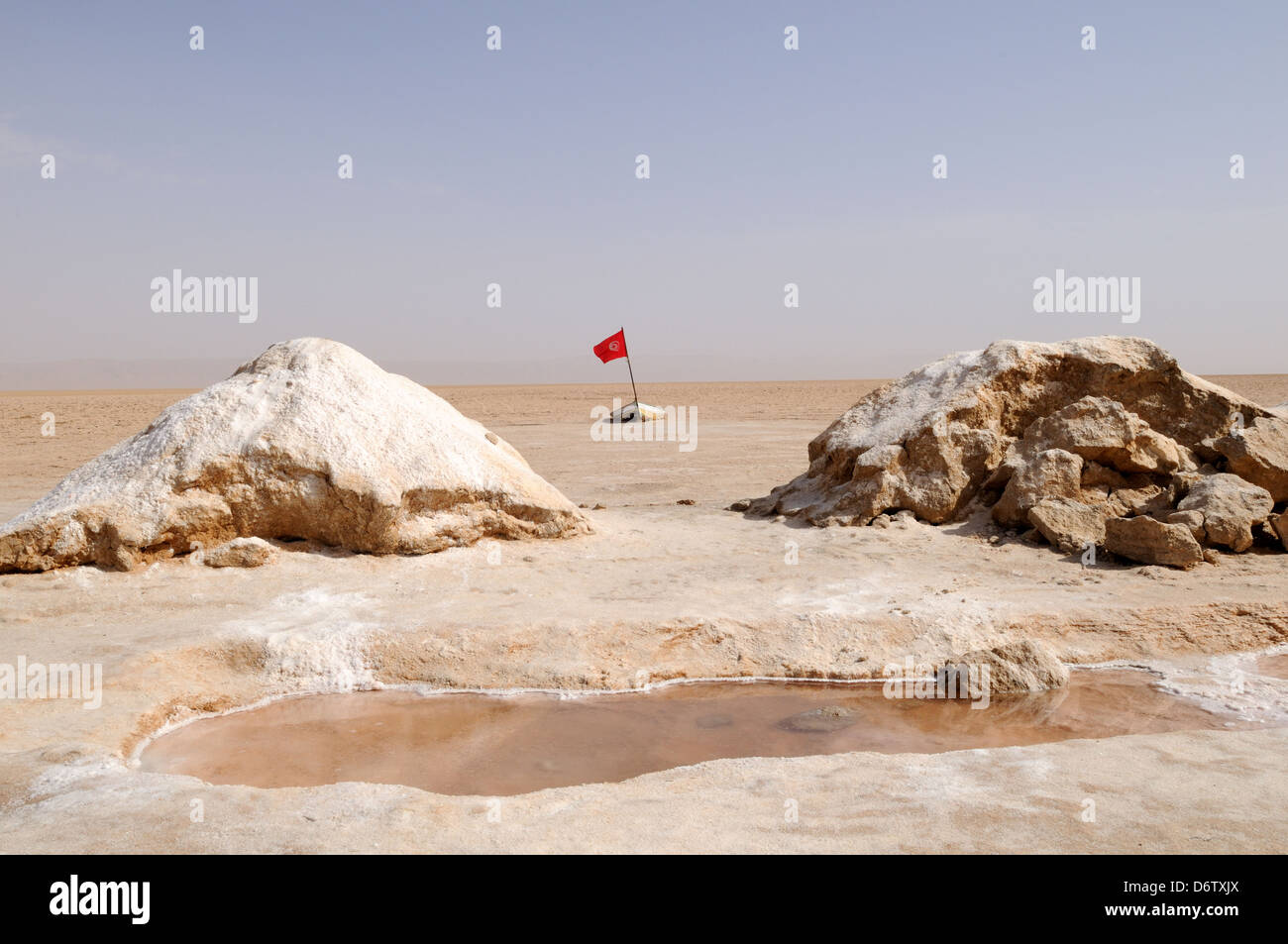 Le plus grand chott El Jerid Salt Flats au Sahara Tunisie Banque D'Images