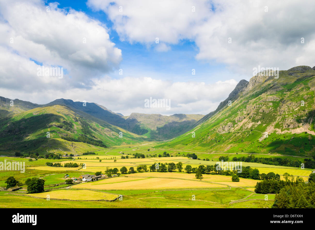 Mickleden Valley dans le Parc National du Lake District, Cumbria, Angleterre. Banque D'Images
