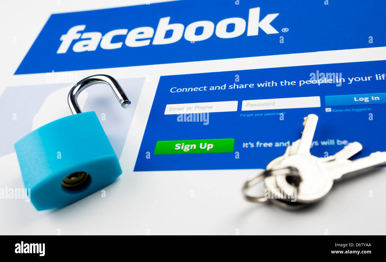 La protection de vos informations personnelles sur Facebook Banque D'Images