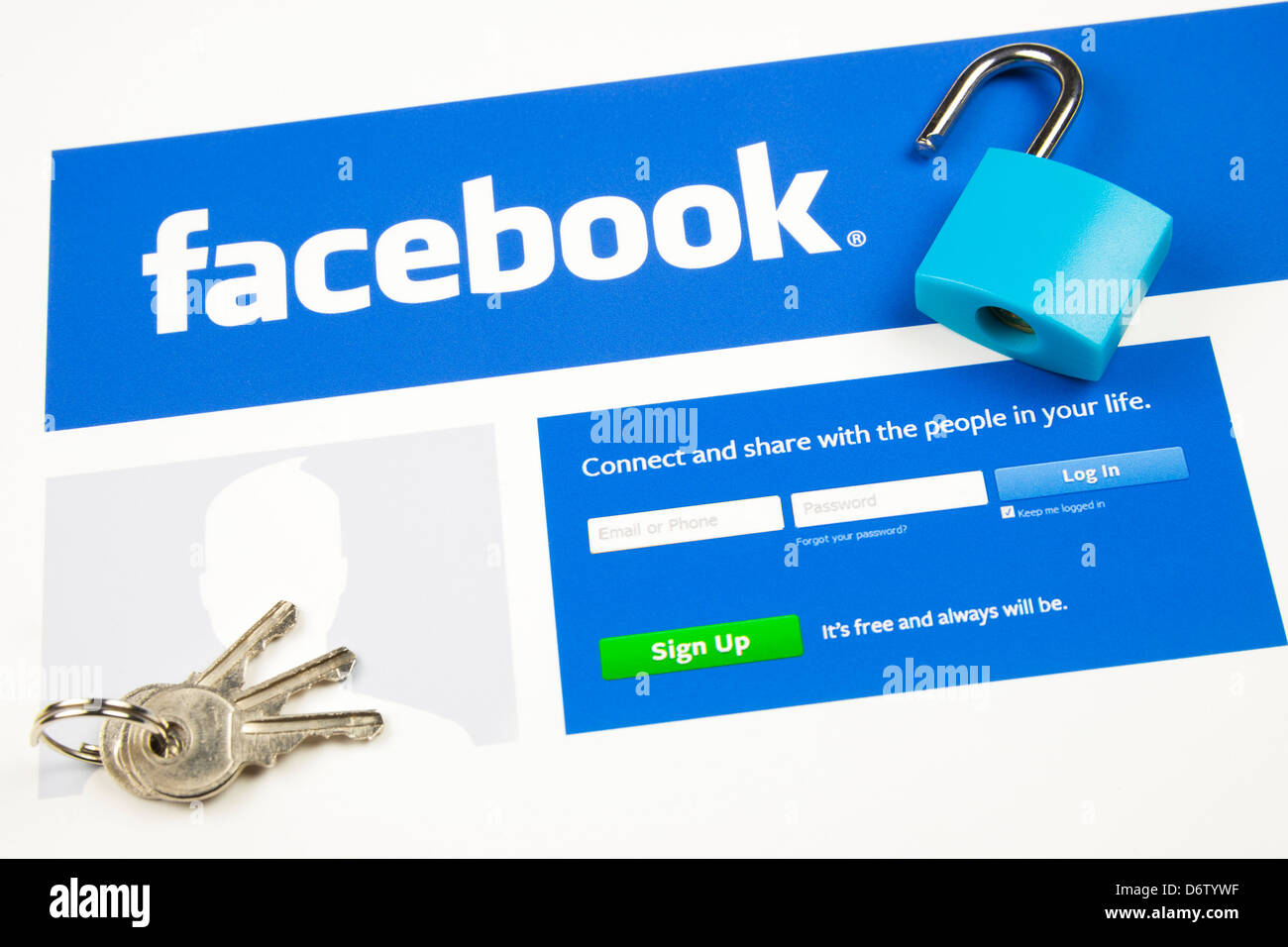 La protection de vos informations personnelles sur Facebook Banque D'Images