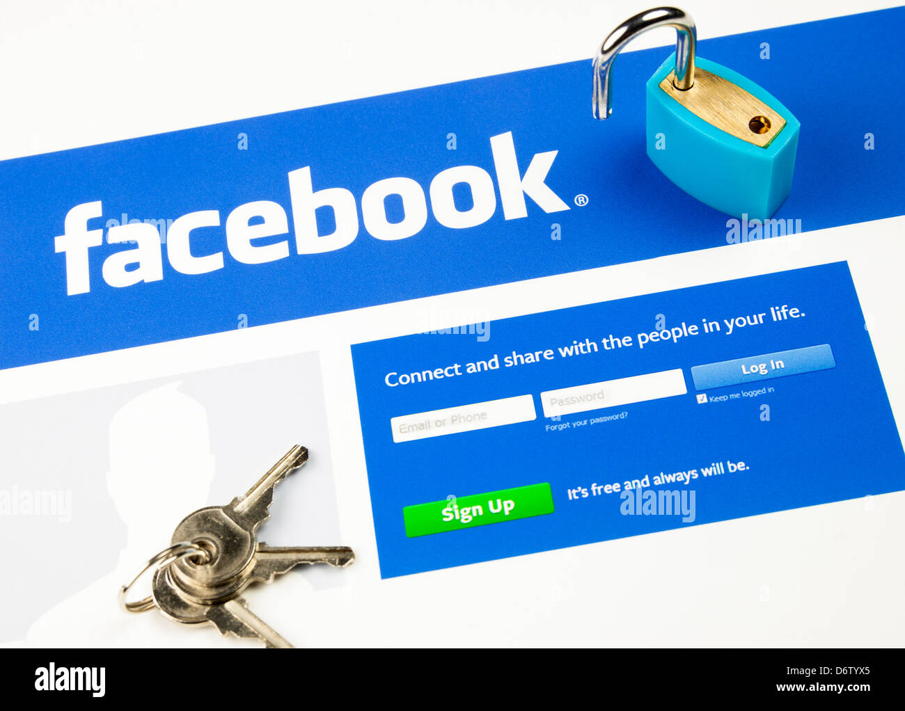 La protection de vos informations personnelles sur Facebook Banque D'Images