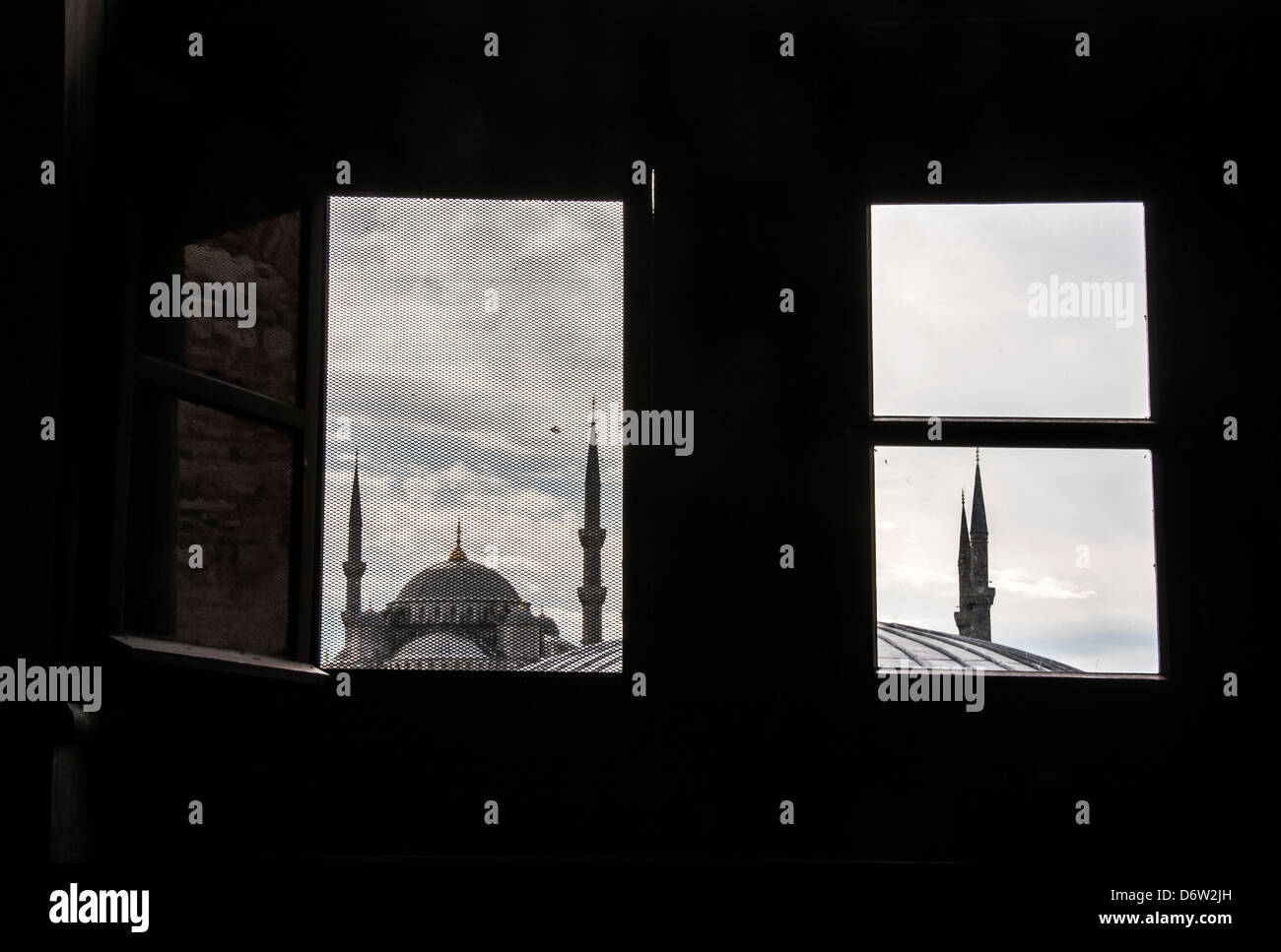 Vue sur la Mosquée bleue en sultanahmed de Sainte-sophie, Istanbul Banque D'Images