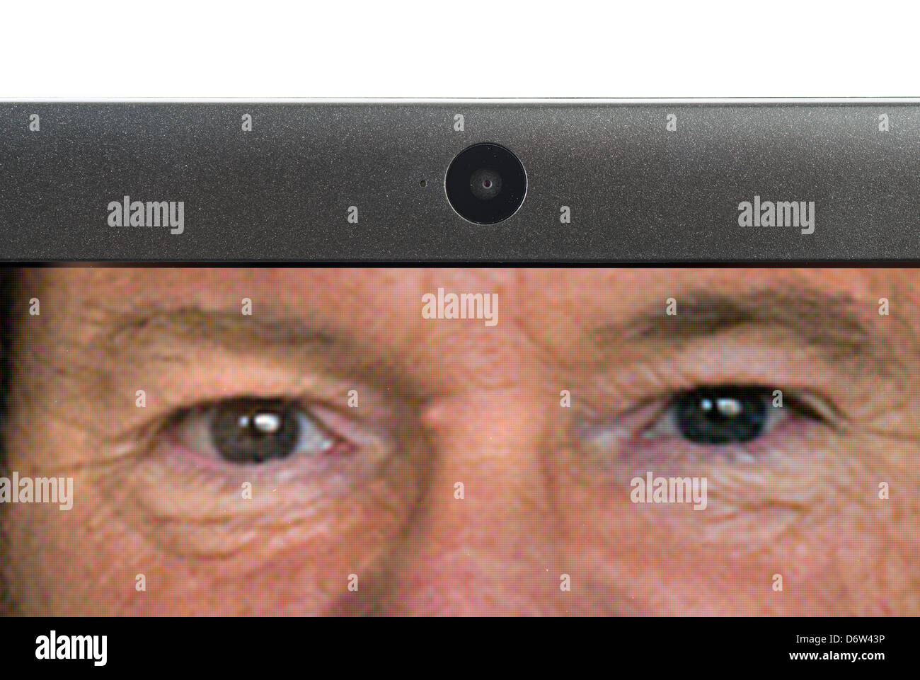 L'utilisation de la webcam d'un ordinateur portable Banque D'Images