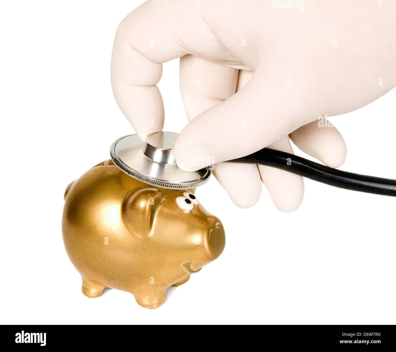Une médecine noir stéthoscope avec de l'argent doré-box Banque D'Images