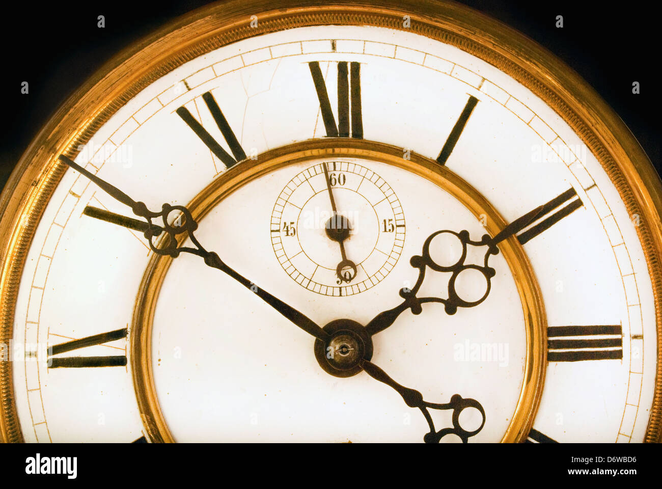 Vintage Victorian vieille horloge avec chiffres romains Banque D'Images