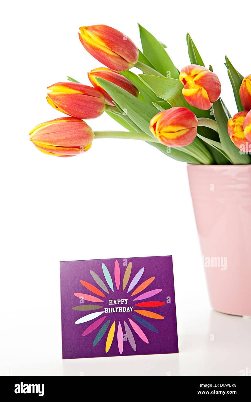 Joyeux Anniversaire Avec Des Fleurs Banque D Image Et Photos Alamy