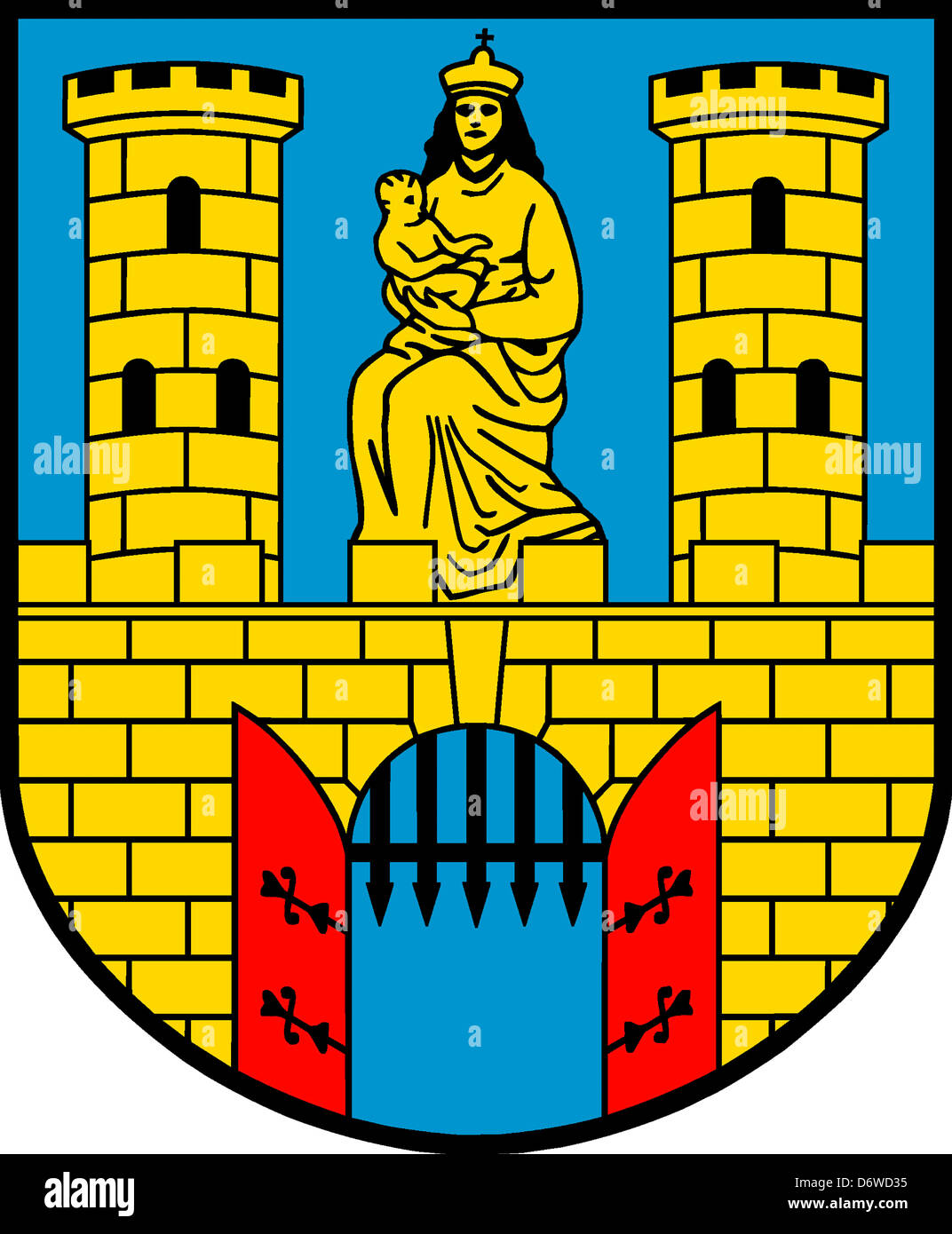 Blason de la ville allemande Burg en Saxe-Anhalt. Banque D'Images