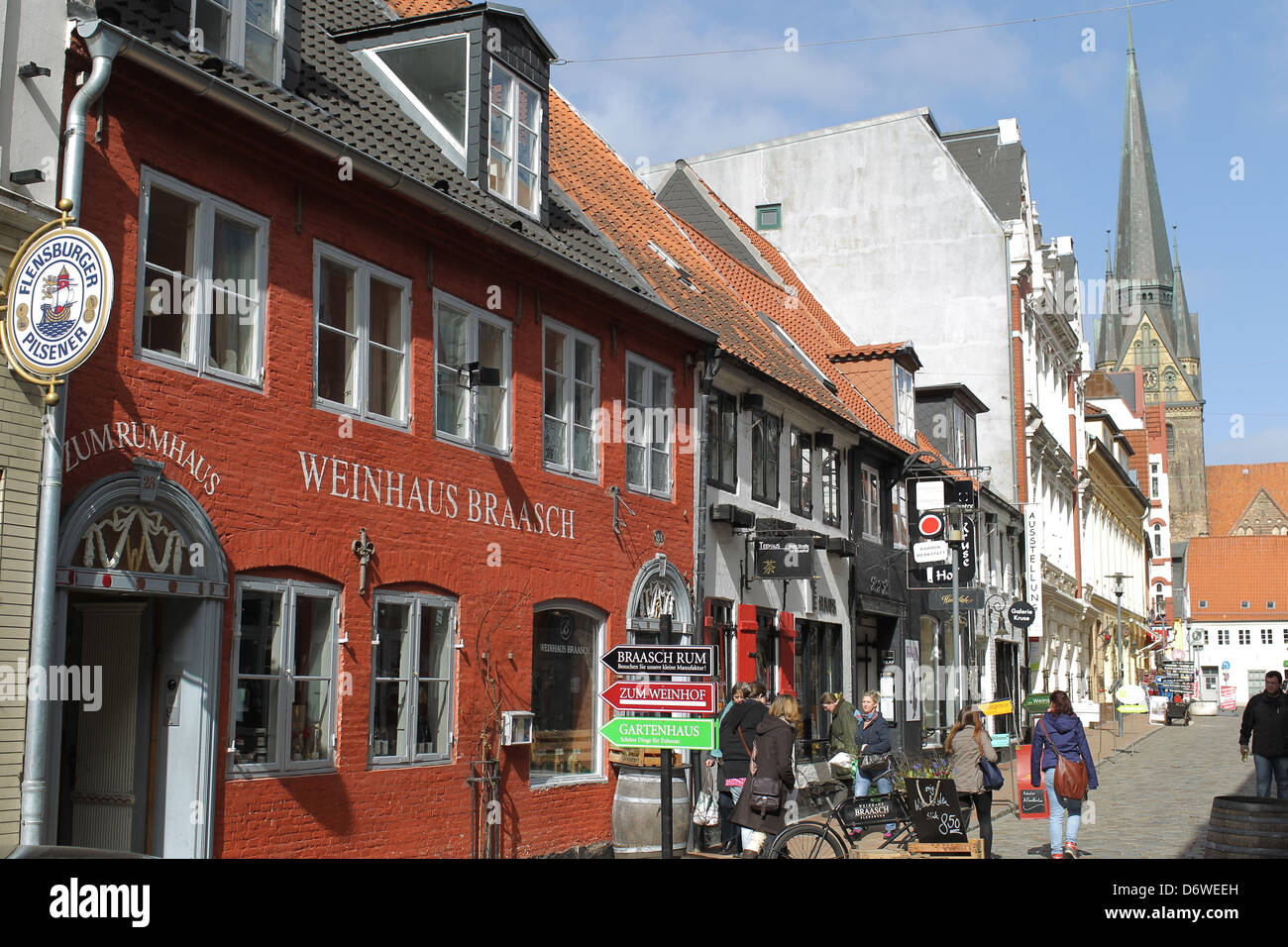 Flensburg, Allemagne, la Red Road Flensburg Banque D'Images