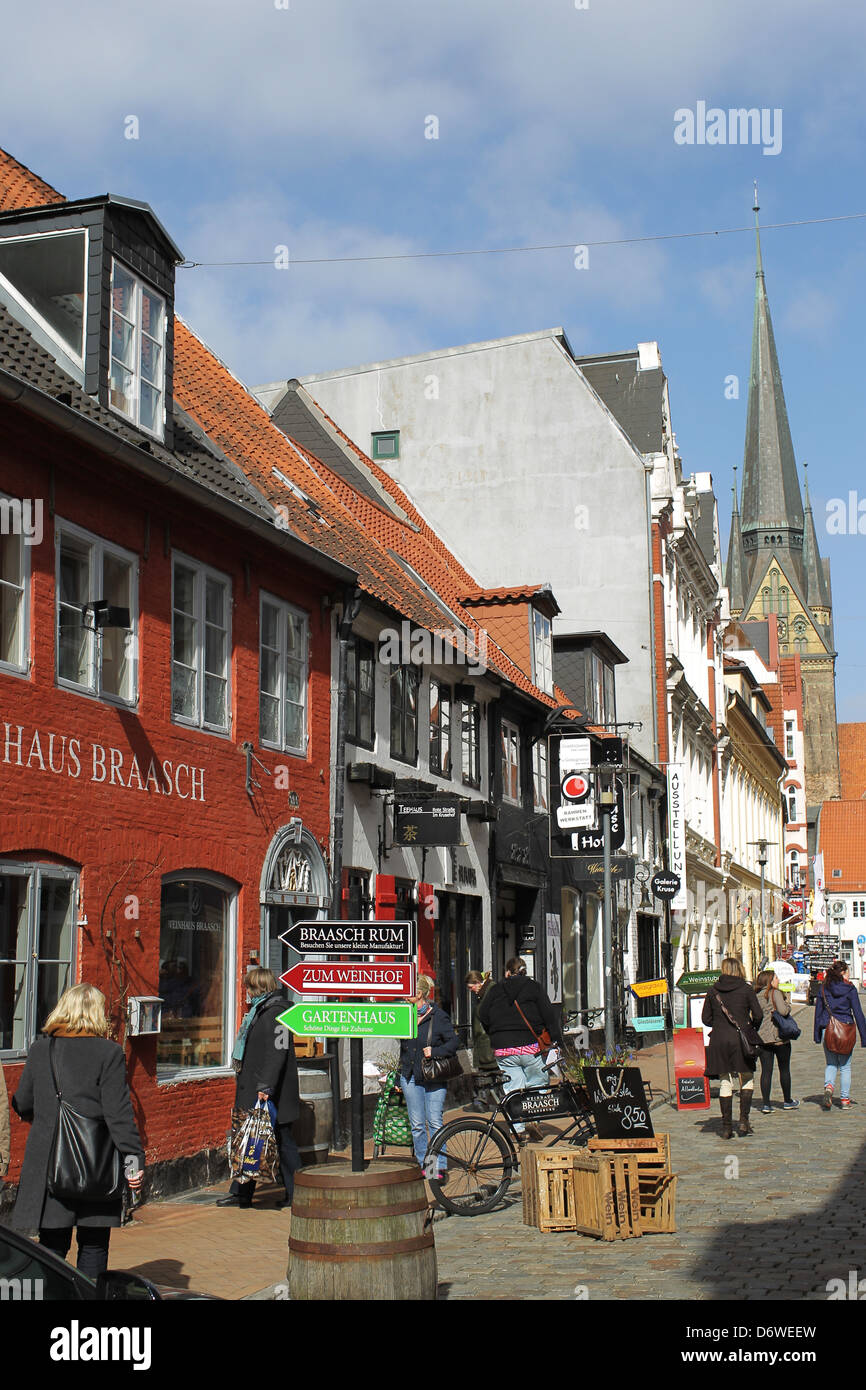 Flensburg, Allemagne, la Red Road Flensburg Banque D'Images