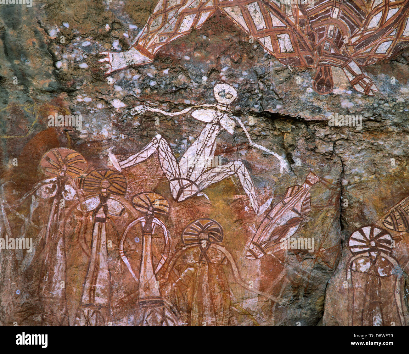 L'Australie, Territoire du Nord, Terre d'Arnhem, du Parc National de Kakadu, Nourlangei La peinture aborigène Banque D'Images