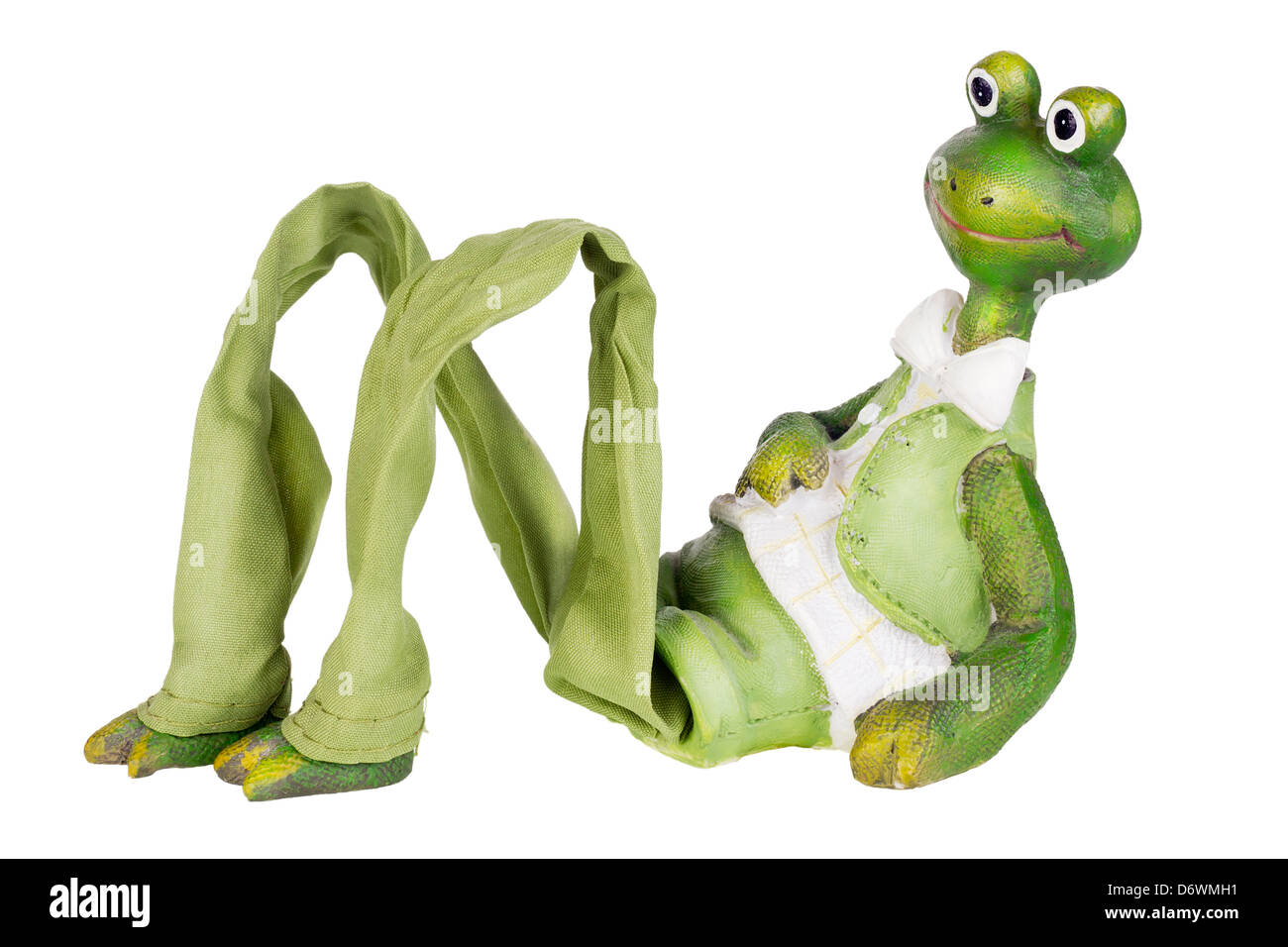 Argile verte grenouille - monsieur avec une longue jambes macro isolé. L' argile à la main de l'objet en céramique Photo Stock - Alamy