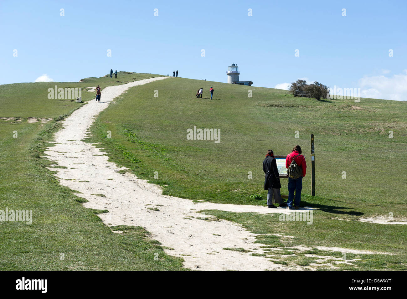 La piste menant à Belle Tout près de Beachy Head. Banque D'Images