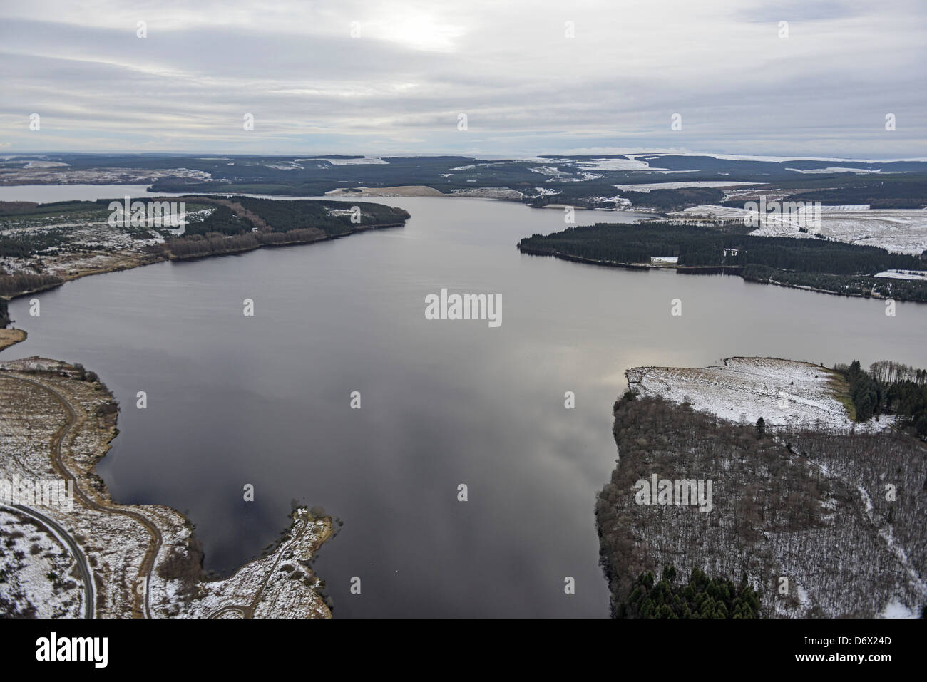 Photographie aérienne à l'ensemble de Kielder Water Banque D'Images