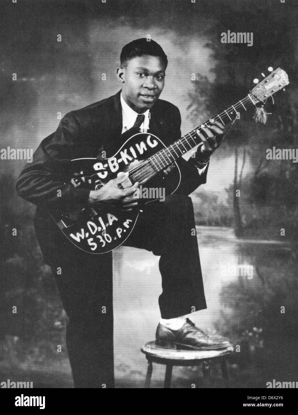 B.b. KING-nous le musicien de blues sur 1950 Banque D'Images