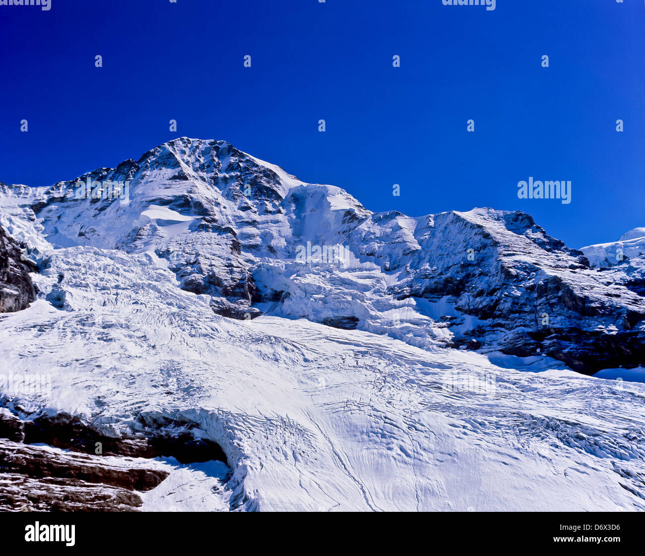8517. Les années 1970, le glacier du Gorner, Zermatt, Valais, Suisse, Europe Banque D'Images