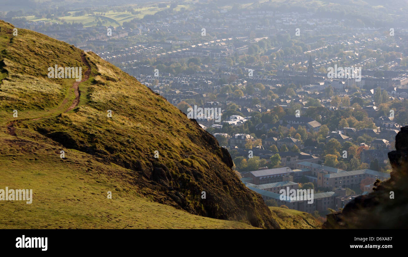 Arthur's Seat voie d'Édimbourg. Vue sur Edimbourg Ecosse Voyage Banque D'Images