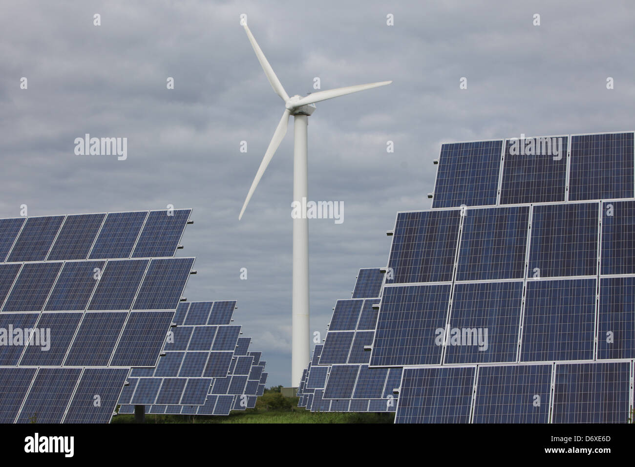 Nordhackstedt, Allemagne, ferme solaire composé de systèmes de suivi Banque D'Images